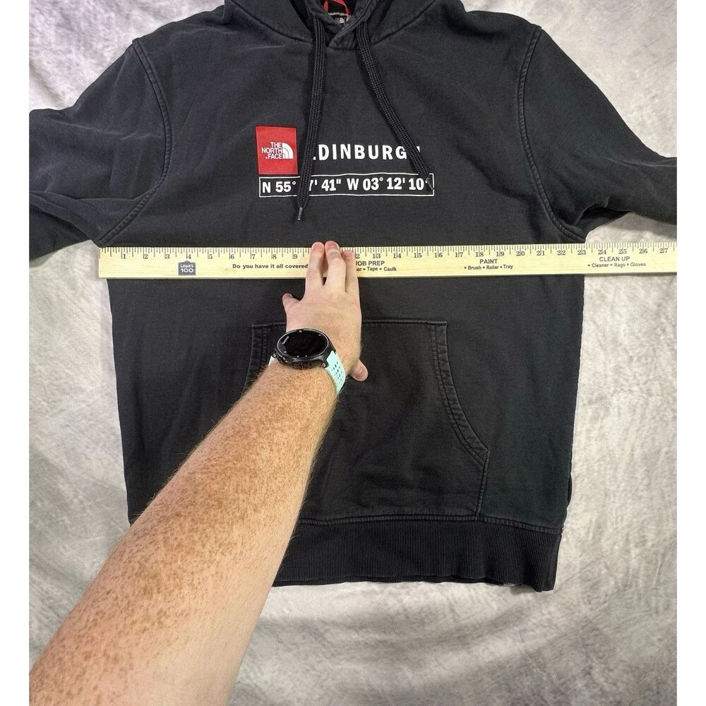 The North Face Hoodie Mens XL Black Edinburgh Coordinates Pullover Fleece